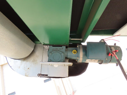 Dematic 42"x 28' Flat to Incline Belt Conveyor RH Center Drive 460V 95fpm 117"H