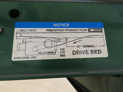 Dematic 42"x 28' Flat to Incline Belt Conveyor RH Center Drive 460V 95fpm 117"H