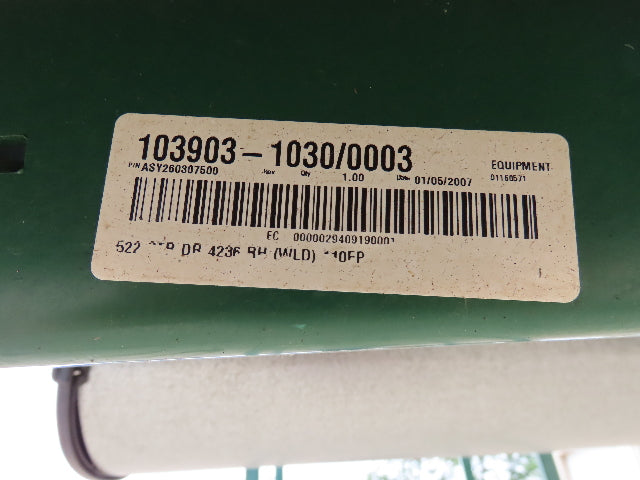 Dematic 42"x 28' Flat to Incline Belt Conveyor RH Center Drive 460V 95fpm 117"H