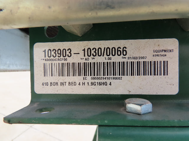 Dematic 42"x 28' Flat to Incline Belt Conveyor RH Center Drive 460V 95fpm 117"H