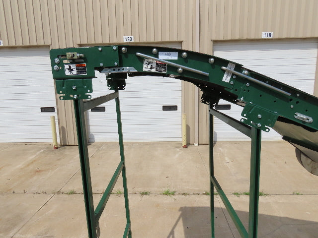 Dematic 42"x 28' Flat to Incline Belt Conveyor RH Center Drive 460V 95fpm 117"H