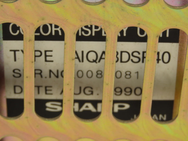 Sharp AIQA8DSP40 Color Display Unit Interface Monitor 14"