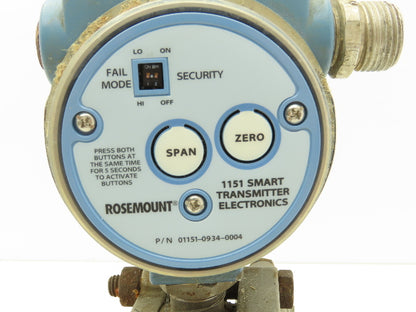 Rosemount LT5SA0F22DM1C6 Pressure Transmitter 42VDC 0-750" H2O 3" Flange Mounted