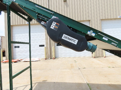 Dematic 42"x 26' Flat to Incline Belt Conveyor LH Center Drive 460V 255fpm 10'H