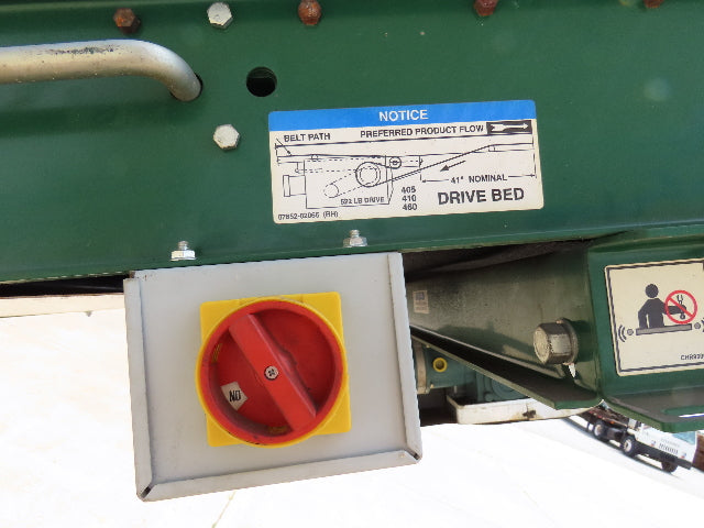 Dematic 42"x 26' Flat to Incline Belt Conveyor LH Center Drive 460V 255fpm 10'H