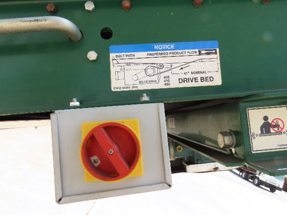 Dematic 42"x 26' Flat to Incline Belt Conveyor LH Center Drive 460V 255fpm 10'H