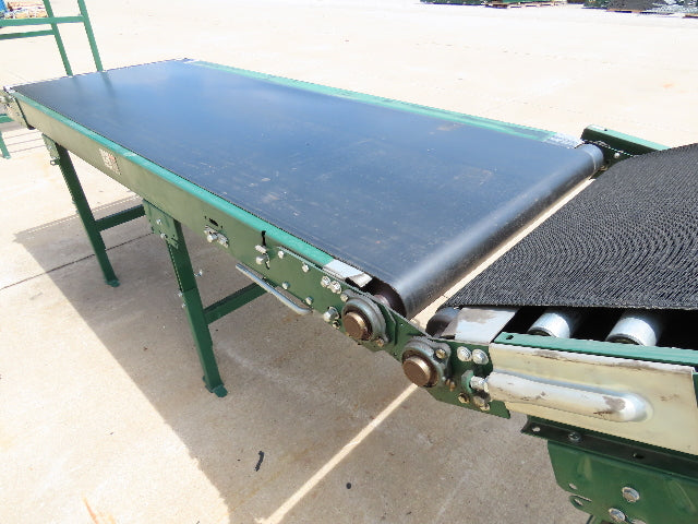 Dematic 42"x 26' Flat to Incline Belt Conveyor LH Center Drive 460V 255fpm 10'H