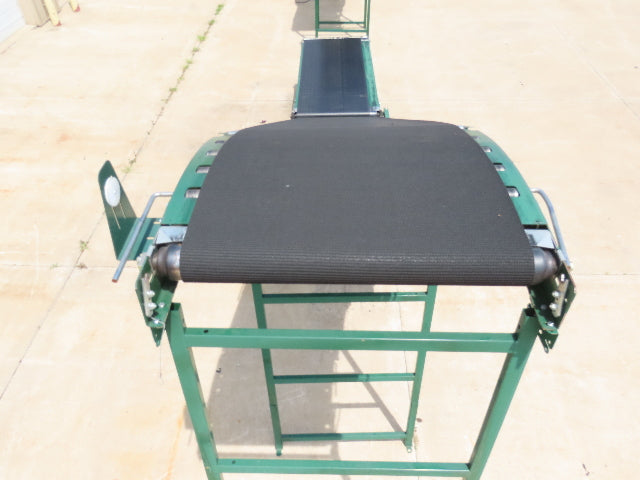 Dematic 42"x 26' Flat to Incline Belt Conveyor LH Center Drive 460V 255fpm 10'H