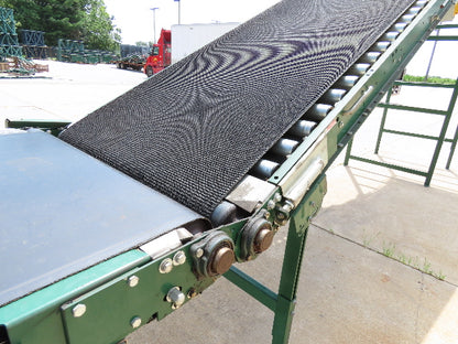 Dematic 42"x 26' Flat to Incline Belt Conveyor LH Center Drive 460V 255fpm 10'H