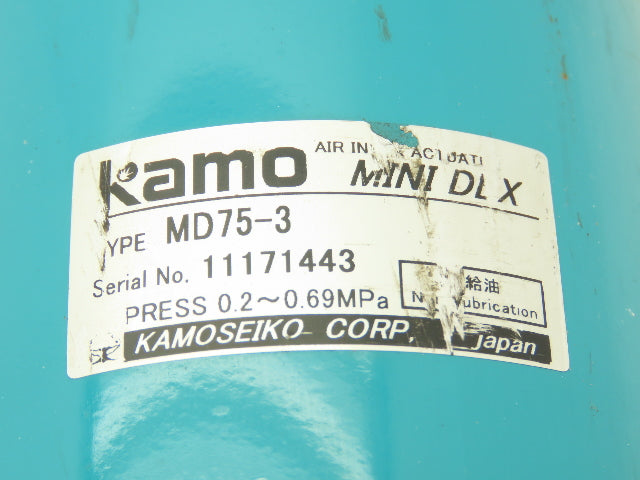 Kamo MD75-3 Minidex Pneumatic Air Index Actuator 3 Position Rotation 75mm Bore