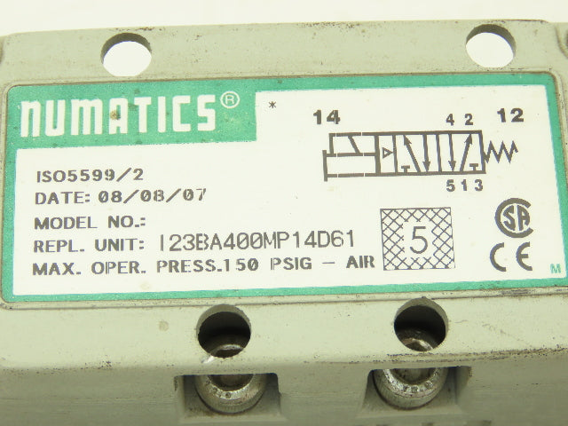 Numatics 01325T Solenoid Valve 2-Station Manifold Assembly Devicenet Interface