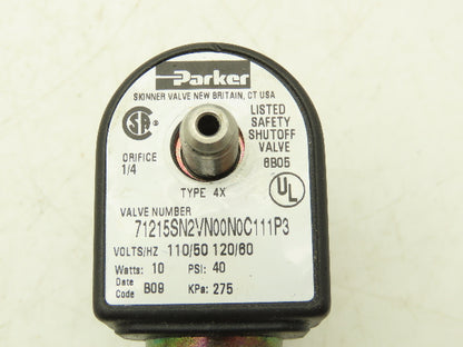 Parker 71215SN2VN00N0C111P3 Skinner Valve Solenoid 2 Way Normally Closed 110V