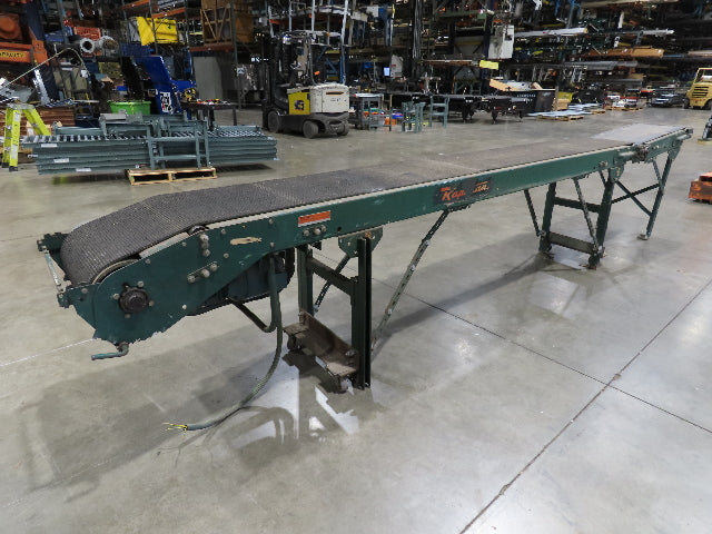 Rapistan 18"x 15' 7" Slider Bed Conveyor 16" Grip Belt 230/460V 3PH Drive 68FPM