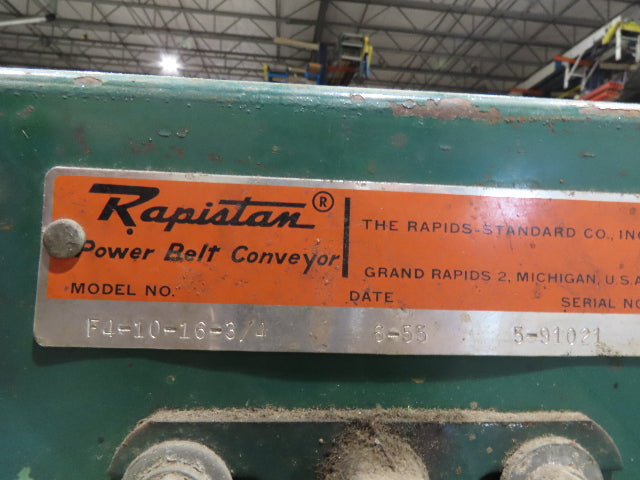 Rapistan 18"x 15' 7" Slider Bed Conveyor 16" Grip Belt 230/460V 3PH Drive 68FPM