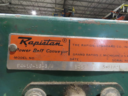 Rapistan 18"x 15' 7" Slider Bed Conveyor 16" Grip Belt 230/460V 3PH Drive 68FPM