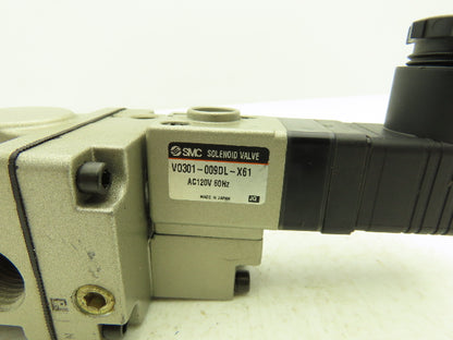 SMC VSP3135-049DL-X61 Pneumatic Solenoid Valve w/Base 1/2" NPT 120VAC 60Hz