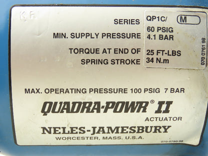 Neles-Jamesbury QP1C/M Quadra-Powr II Pneumatic Valve Actuator 100PSI 25Ft-lbs