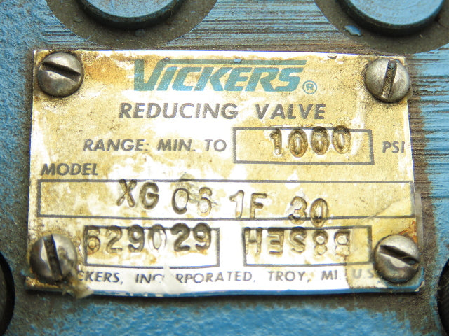 Vickers XG 06 1F 30 Pressure Reducing Hydraulic Valve Min To 1000PSI