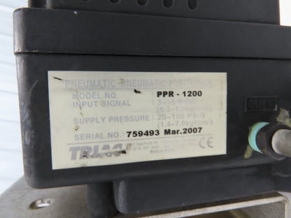 Triac PPR-1200 Spring Return Pneumatic Valve Actuator Rotary 4" Butterfly 2R80SR