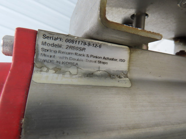 Triac PPR-1200 Spring Return Pneumatic Valve Actuator Rotary 4" Butterfly 2R80SR