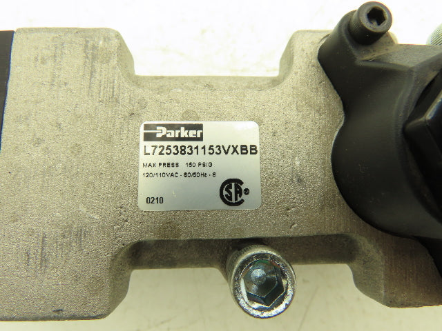 Parker L7253831153VXBB Pneumatic Air Solenoid Valve 110-120VAC 150PSIG