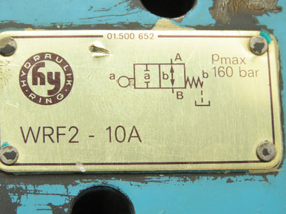 Hydraulik Ring WRF2-10A Plunger Operated Hydraulic Valve Max Pres 160 Bar