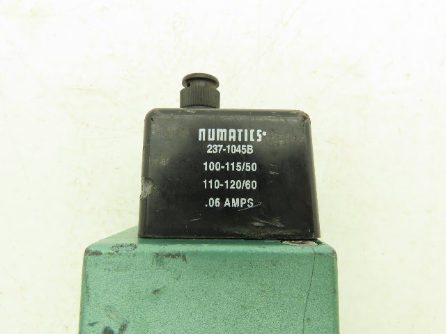 Numatics I34BB400KP14D Pneumatic Air Solenoid Valve 150psi 120vac Coil 237-1045B