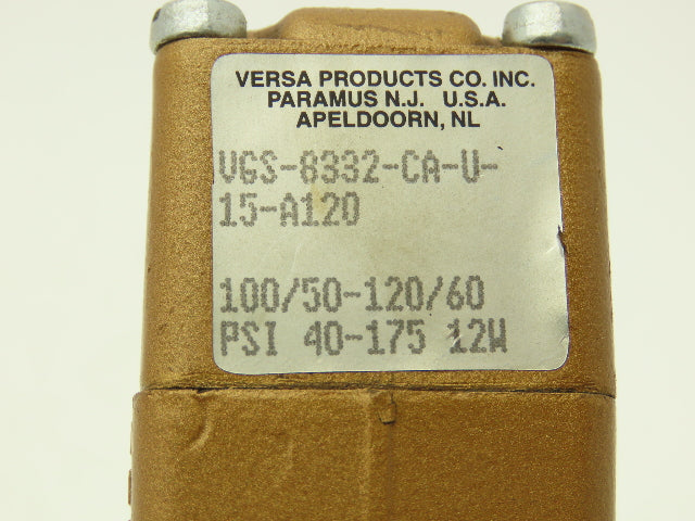 Versa VGS8332CLL36U15120V60 Solenoid Valve Ports 40-175PSI *Mixed Lot Of 3*