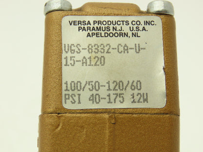 Versa VGS8332CLL36U15120V60 Solenoid Valve Ports 40-175PSI *Mixed Lot Of 3*
