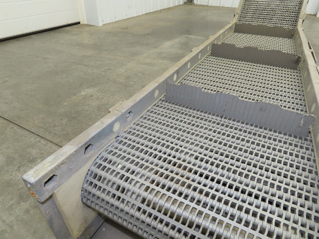 Dynacon 12"x 9' Portable Incline Parts Conveyor Plastic Cleated Belt DC Drive