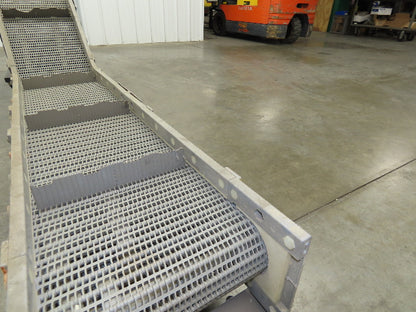 Dynacon 12"x 9' Portable Incline Parts Conveyor Plastic Cleated Belt DC Drive