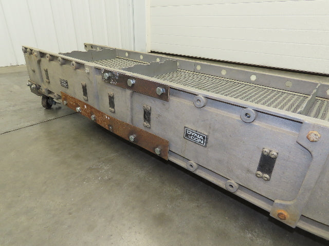 Dynacon 12"x 9' Portable Incline Parts Conveyor Plastic Cleated Belt DC Drive