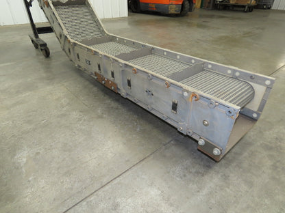 Dynacon 12"x 9' Portable Incline Parts Conveyor Plastic Cleated Belt DC Drive