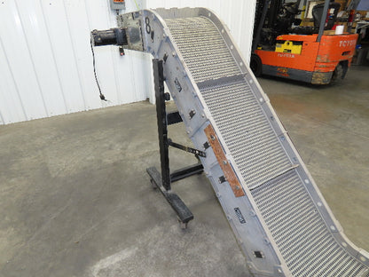 Dynacon 12"x 9' Portable Incline Parts Conveyor Plastic Cleated Belt DC Drive