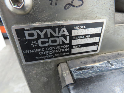 Dynacon 12"x 9' Portable Incline Parts Conveyor Plastic Cleated Belt DC Drive