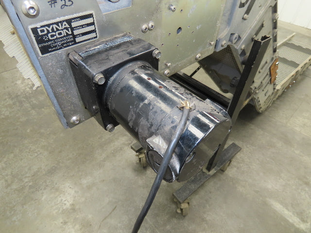 Dynacon 12"x 9' Portable Incline Parts Conveyor Plastic Cleated Belt DC Drive