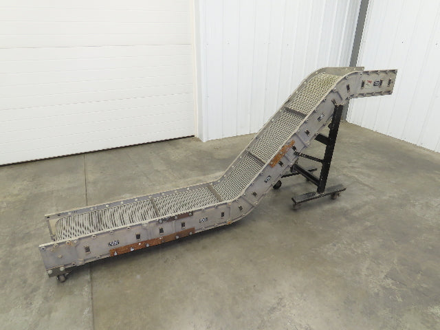 Dynacon 12"x 9' Portable Incline Parts Conveyor Plastic Cleated Belt DC Drive