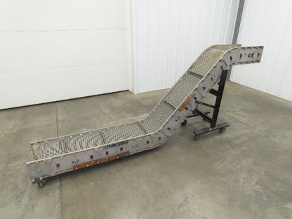 Dynacon 12"x 9' Portable Incline Parts Conveyor Plastic Cleated Belt DC Drive