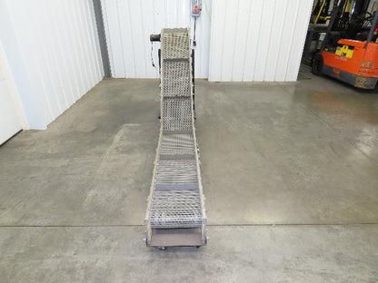 Dynacon 12"x 9' Portable Incline Parts Conveyor Plastic Cleated Belt DC Drive