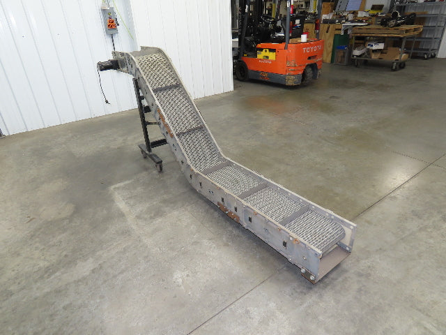 Dynacon 12"x 9' Portable Incline Parts Conveyor Plastic Cleated Belt DC Drive