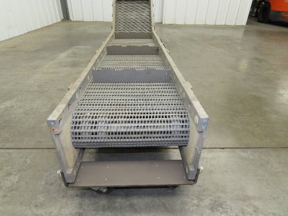 Dynacon 12"x 9' Portable Incline Parts Conveyor Plastic Cleated Belt DC Drive