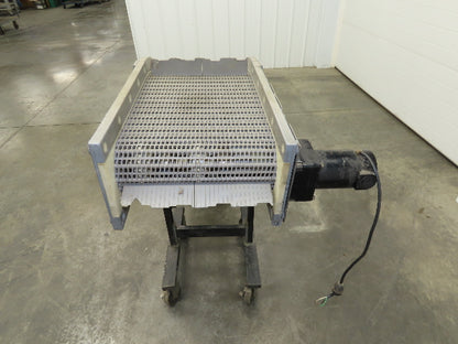 Dynacon 12"x 9' Portable Incline Parts Conveyor Plastic Cleated Belt DC Drive