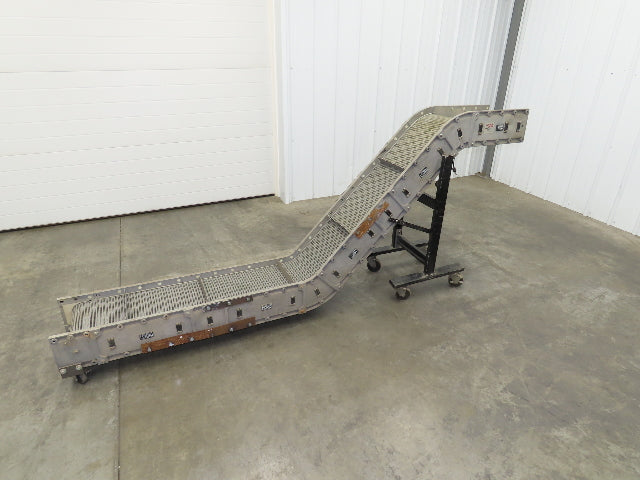 Dynacon 12"x 9' Portable Incline Parts Conveyor Plastic Cleated Belt DC Drive