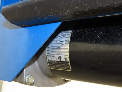 MAC 22"x 87" Belt Conveyor On Casters 20" Belt 90VDC 1PH 1-42FPM Chain Drive