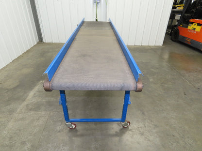 MAC 22"x 87" Belt Conveyor On Casters 20" Belt 90VDC 1PH 1-42FPM Chain Drive