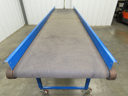 MAC 22"x 87" Belt Conveyor On Casters 20" Belt 90VDC 1PH 1-42FPM Chain Drive