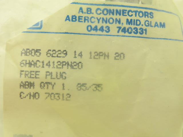 Allen Bradley AB0562291412PN20 Miniature Coupling Connectors 10 Pin Lot Of 5