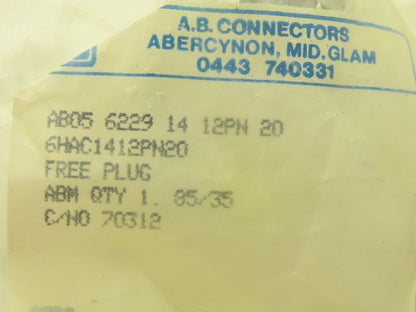 Allen Bradley AB0562291412PN20 Miniature Coupling Connectors 10 Pin Lot Of 5