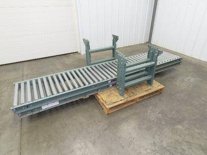 Uline 24"x 10' Gravity Roller Conveyor 1.9" Roller 21"BF 2-Sections 20' w/Legs