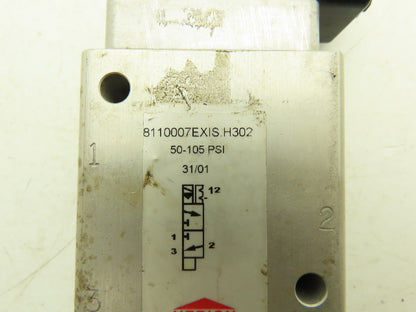 Herion 8110007EXIS.H302 Pneumatic Air Solenoid Valve 50-105 PSI 24VAC